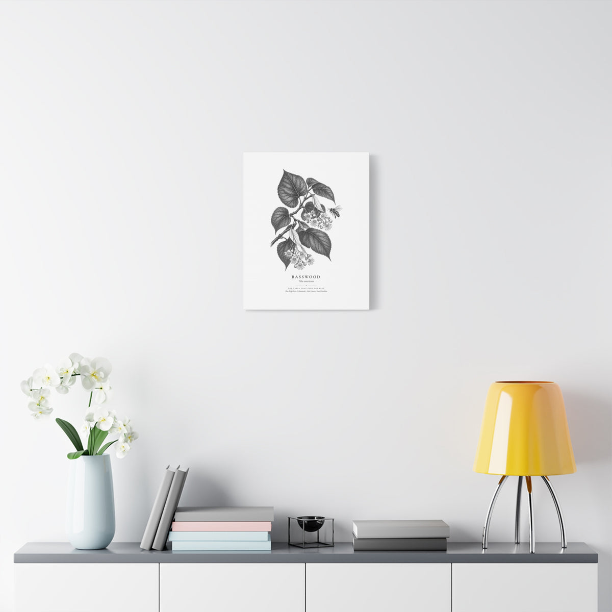 Basswood Canvas Print (Black & White)