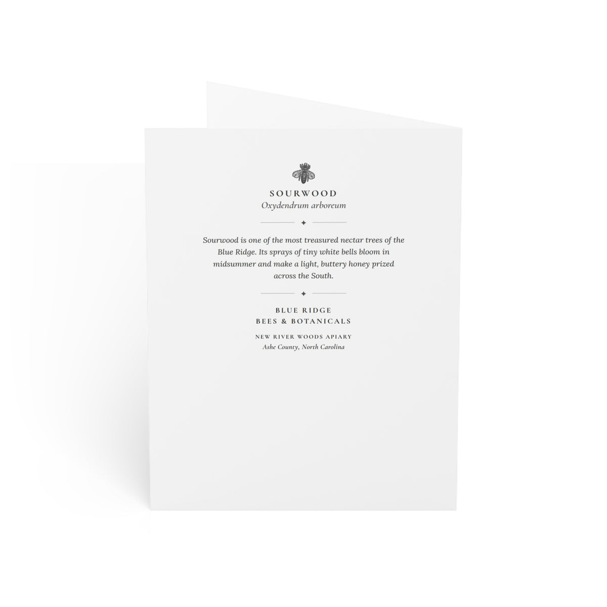 Sourwood Note Card (Black & White)