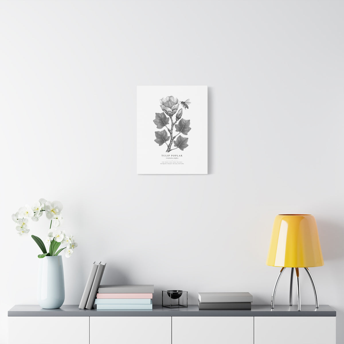 Tulip Poplar Canvas Print (Black & White)