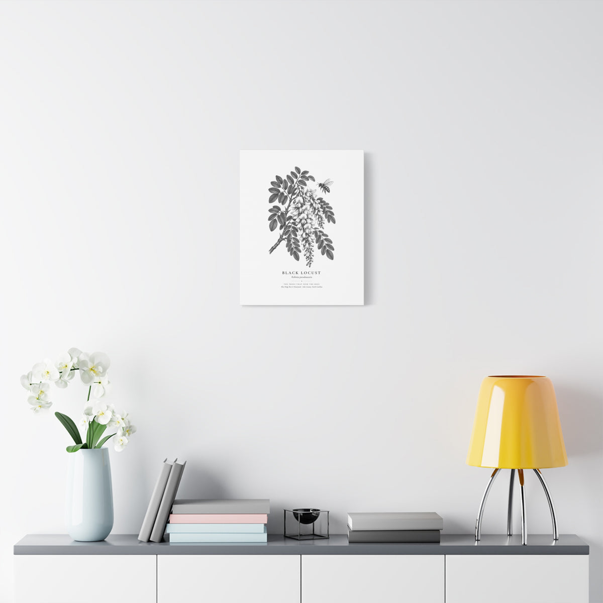Black Locust Canvas Print (Black & White)