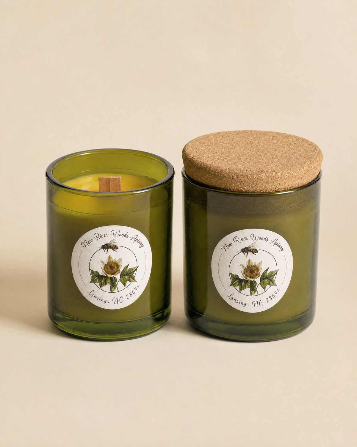 Hand-Poured Beeswax Candle